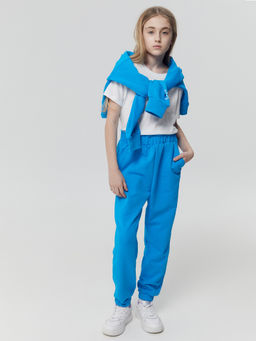 Брюки для девочек в голубом цвете - Mark formelle фото 3