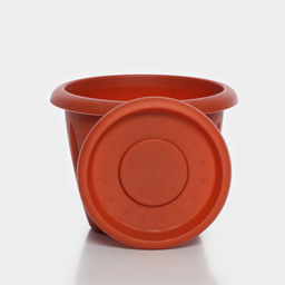 Цена за 3 шт. Горшок для цветов с поддоном «Фелиция», 900 мл, d=14.2 см, h=11 см, цвет терракотовый