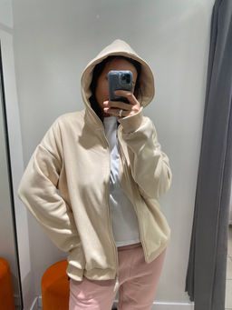 308 Зип толстовка оверсайз, беж - Knitka wear фото 9