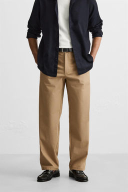 COTTON/LINEN PLEATED TROUSERS - Zara фото 2