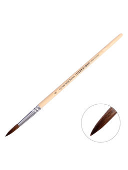 Цена за 10 шт. Кисть для рисования, белка, № 8, круглая, деревянная ручка, международный размер