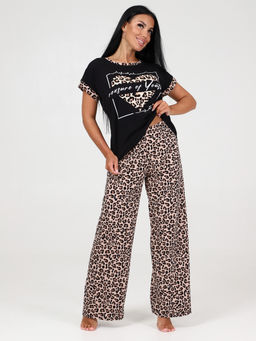 863 ДОМАШНИЙ КОСТЮМ (брюки) (Бежевый леопард) - А-дина фото 3