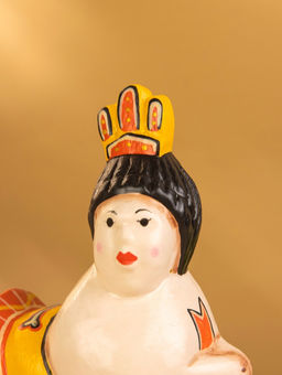 Фигурка на подставке «Балерина», 13×8×21 см, дерево, оранжевая