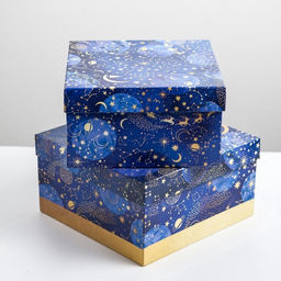 Коробки подарочные новогодние набор 5 в 1 «С новым годом», 14×14×8 - 22×22×12 см