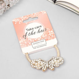 Цена за 6 шт. Резинка для волос «Робин», бабочка, 5 см