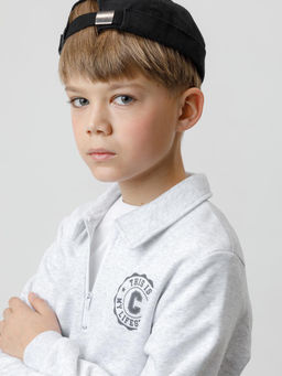 КР 302798/св.серый меланж к634 джемпер (свитшот) для мал