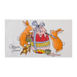 Полотенце Доляна Пасхальные яйца 35х60 см, 100% хлопок, вафля  фото 2