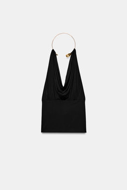 TOP POLIAMIDA CHOKER / Negro - Zara фото 6