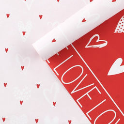 Цена за 10 шт. Бумага упаковочная глянцевая двухсторонняя С любовью, 70?100 см
