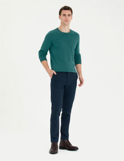Ye_il Slim Fit Bisiklet Yaka Basic Triko Kazak - Pierre cardin фото 4