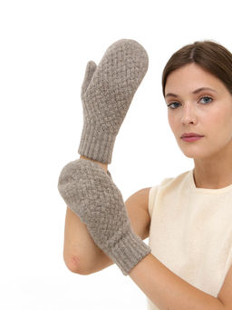 Варежки из пуха яка 30109 серые