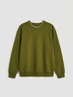 Bisiklet Yaka Erkek Kal?n Sweatshirt