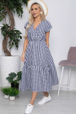 Платье Коста-Рика темно-синее в клетку П10449 - Lt collection фото 5