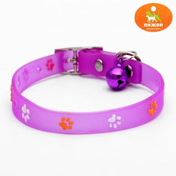 Ошейник из морозостойкого мягкого пластика Лапки, 28, 5 х 1 см, микс цветов