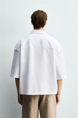 CAMISA BOXY FIT BOLSILLO / Blanco - Zara фото 3