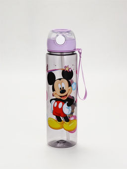 Бутылка пластиковая с трубочкой, 800 мл, фиолетовая