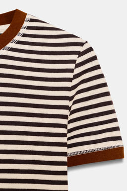 STRIPED SHORT SLEEVE T-SHIRT - Zara фото 6