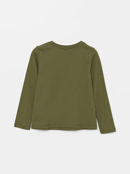 Bisiklet Yaka Bask?l? Uzun Kollu K?z ?ocuk Ti??rt - Waikiki фото 2