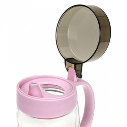 Кувшин (емкость) стеклянный для масла, уксуса и молока 0,65л, д9,5см, h18см + банка стеклянная для специй 0,4л, д9,5см, h10,7см, с ложкой, пластмассовые цветные крышки с ручкой, в цветной коробке (Китай) - Домашняя мода фото 4