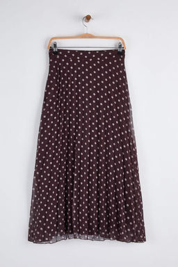 Kahverengi Puantiyeli Midi Etek TWOAW26ET00142 - Trendyolmilla фото 5