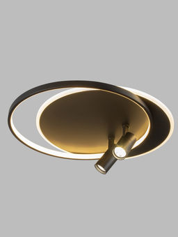 Люстра FL51393, пульт, LED, 3000-6400K, 65 Вт, 56×48×12 см, чёрная