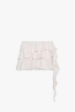 ASYMMETRIC FRILL MINI SKIRT - Zara фото 4