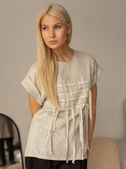 Блузка лен 60%, вискоза 40%