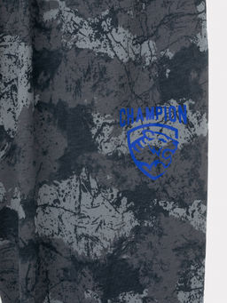 Брюки мужские серые с принтом "камуфляж"