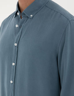 Рубашка Pierre Cardin Regular Fit темно-синяя с длинным рукавом