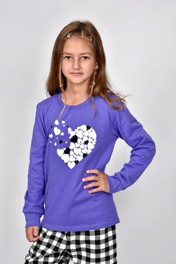 Пижама для девочки 91232 пыльная роза/черная клетка 870 Lets go - Let's go фото 13