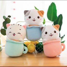 Мягкая игрушка Котик в горшке 20 см