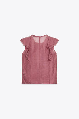 SEMI-SHEER TOP WITH RUFFLES - Zara фото 4