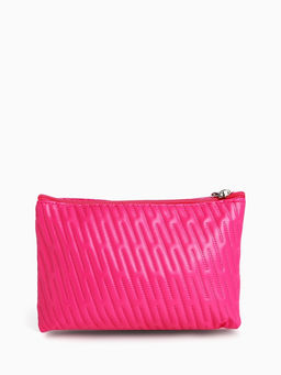 Косметичка на молнии плоская, с подкладкой, маленькая, с принтом, малиновая - Simaland фото 2
