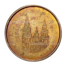 1 евроцент 2017 года Испания