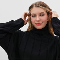 Костюм женский (джемпер, брюки) MINAKU: Knitwear Collection, размер 50-52, чёрный
