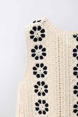 TOP PUNTO FLORES CROCHET / Crudo - Zara фото 4
