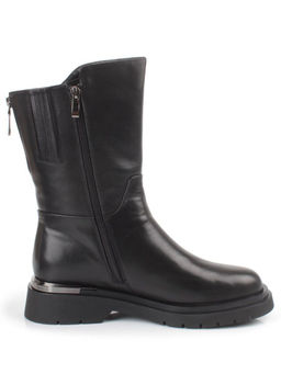 Z4228M BLACK Полусапоги зимние женские (натуральная кожа, натуральный мех) - Фабричный китай фото 12