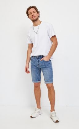 Шорты джинс F211-0971 middle blue - Fine joyce фото 3