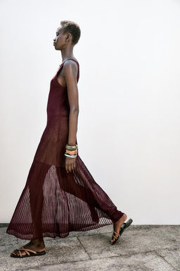 RIB KNIT LONG DRESS - Zara фото 3
