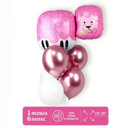 Воздушные шары, букет «Милая овечка», набор 7 шт.