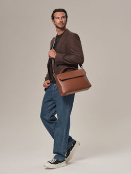 Мужская кожаная сумка Levi DBR 7115 коппер фото 2