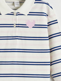 Polo Yaka ?izgili K?z ?ocuk Ti??rt