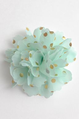 Цветочек шифоновый в горошек 9 см (20 шт) SF-5924, светло-аквамариновый №45 - No name фото 3