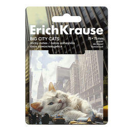 Блок самоклеящийся ErichKrause "Big City Cats" 75*75мм 50л. (63183)