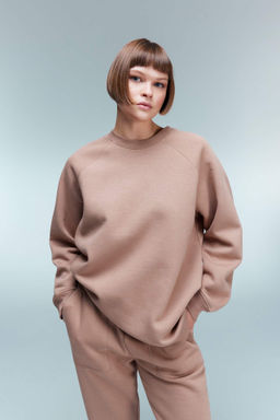Oversize Genis Kal?p Bisiklet Yaka Kal?n Basic Duz Sweatshirt - Defacto фото 4