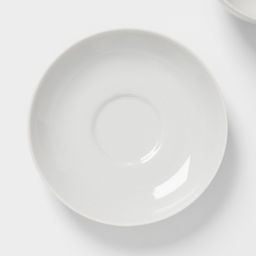 Чайная пара Дулевский фарфор «Рубин», 220 мл, чашка d=10.2 см, блюдце d=14 см, белая