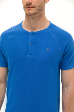 Erkek Saks Bisiklet Yaka Ti__rt