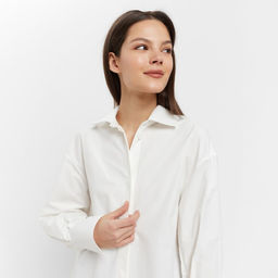 Рубашка женская с рукавами фонариками MINAKU: Casual Collection, размер 46, белая