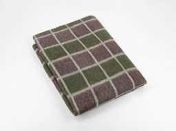Одеяло п/шерсть 50% Клетка 140*205 ОПШ-1 цв. бело-серо-зел-бордовая клетка (Россия ВВТ)