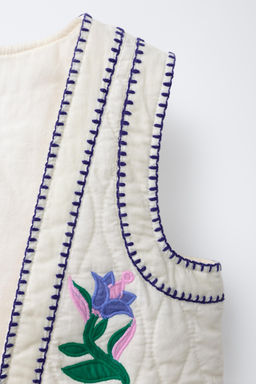 WAISTCOAT WITH TULIP EMBROIDERY - Zara фото 3
